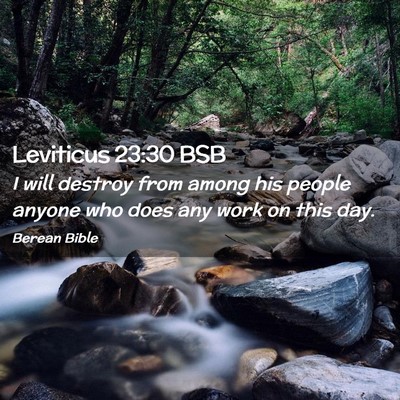 Picture 02 - Leviticus 23:30 BSB - I will destroy from among his people anyone who - Bible Verse Picture