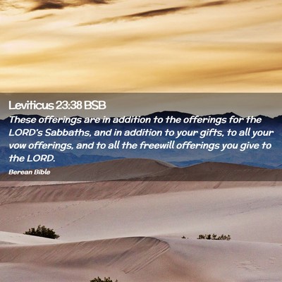Picture 02 - Leviticus 23:38 BSB - These offerings are in addition to the offerings - Bible Verse Picture