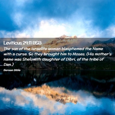 Picture 02 - Leviticus 24:11 BSB - The son of the Israelite woman blasphemed the - Bible Verse Picture