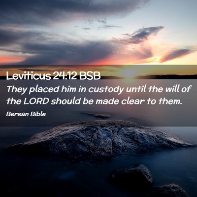 Picture 02 - Leviticus 24:12 BSB - They placed him in custody until the will of the - Bible Verse Picture