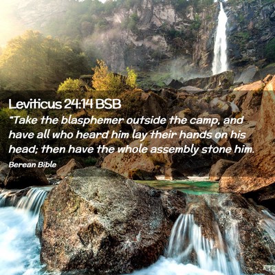 Picture 02 - Leviticus 24:14 BSB - “Take the blasphemer outside the camp, and have - Bible Verse Picture