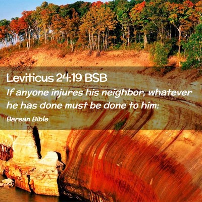 Picture 02 - Leviticus 24:19 BSB - If anyone injures his neighbor, whatever he has - Bible Verse Picture