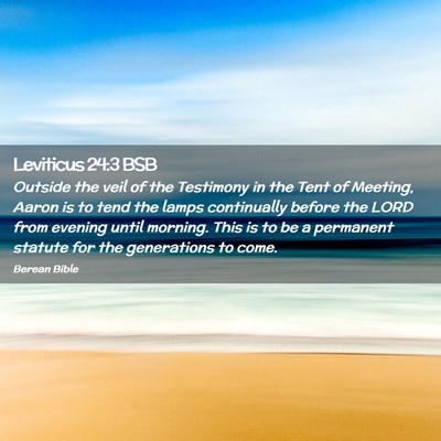 Picture 02 - Leviticus 24:3 BSB - Outside the veil of the Testimony in the Tent of - Bible Verse Picture