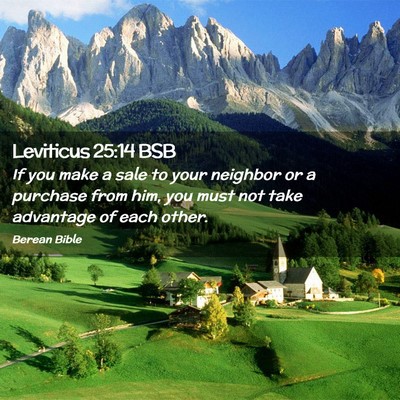 Picture 02 - Leviticus 25:14 BSB - If you make a sale to your neighbor or a purchase - Bible Verse Picture