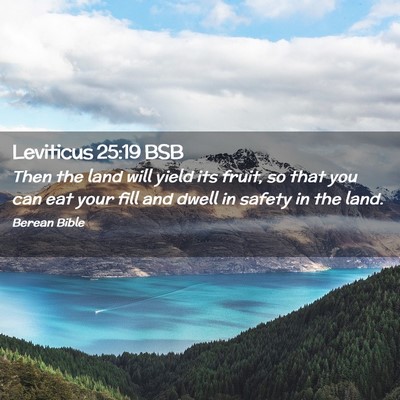 Picture 02 - Leviticus 25:19 BSB - Then the land will yield its fruit, so that you - Bible Verse Picture