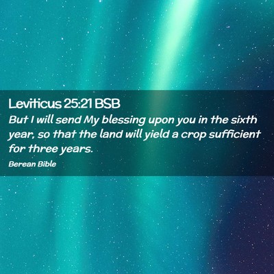 Picture 02 - Leviticus 25:21 BSB - But I will send My blessing upon you in the sixth - Bible Verse Picture
