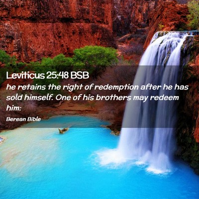 Picture 02 - Leviticus 25:48 BSB - he retains the right of redemption after he has - Bible Verse Picture