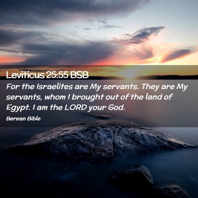 Picture 02 - Leviticus 25:55 BSB - For the Israelites are My servants. They are My - Bible Verse Picture