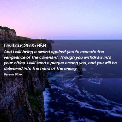 Picture 02 - Leviticus 26:25 BSB - And I will bring a sword against you to execute - Bible Verse Picture