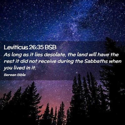 Picture 02 - Leviticus 26:35 BSB - As long as it lies desolate, the land will have - Bible Verse Picture