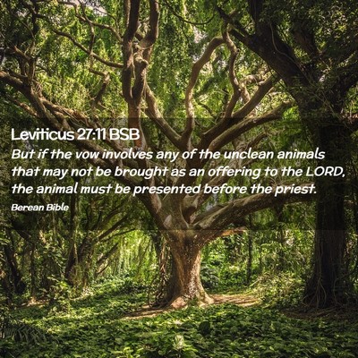Picture 02 - Leviticus 27:11 BSB - But if the vow involves any of the unclean - Bible Verse Picture