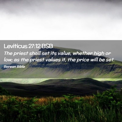 Picture 02 - Leviticus 27:12 BSB - The priest shall set its value, whether high or - Bible Verse Picture