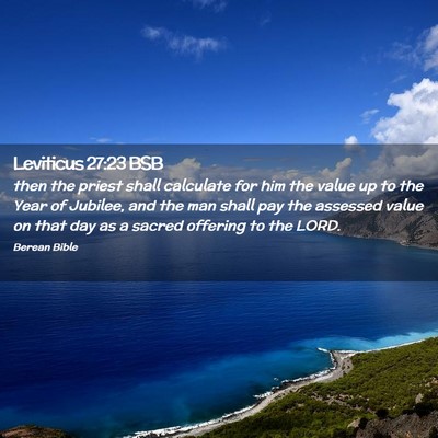 Picture 02 - Leviticus 27:23 BSB - then the priest shall calculate for him the value - Bible Verse Picture