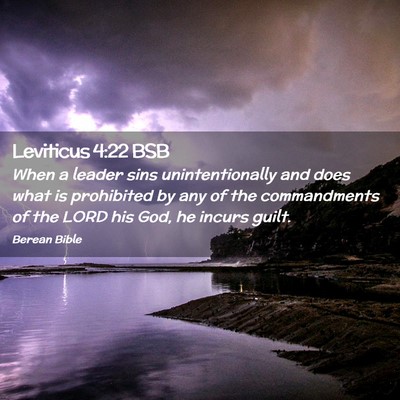 Picture 02 - Leviticus 4:22 BSB - When a leader sins unintentionally and does what - Bible Verse Picture