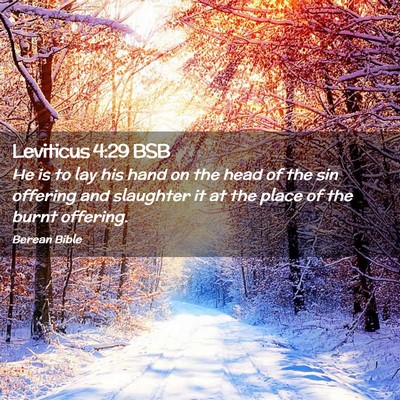 Picture 02 - Leviticus 4:29 BSB - He is to lay his hand on the head of the sin - Bible Verse Picture