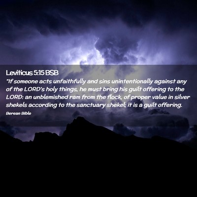 Picture 02 - Leviticus 5:15 BSB - “If someone acts unfaithfully and sins - Bible Verse Picture