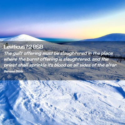 Picture 02 - Leviticus 7:2 BSB - The guilt offering must be slaughtered in the - Bible Verse Picture