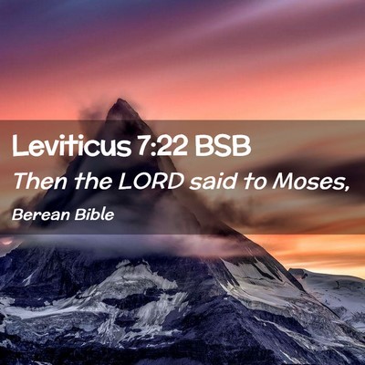 Picture 02 - Leviticus 7:22 BSB - Then the LORD said to - Bible Verse Picture