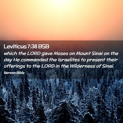Picture 02 - Leviticus 7:38 BSB - which the LORD gave Moses on Mount Sinai on the - Bible Verse Picture