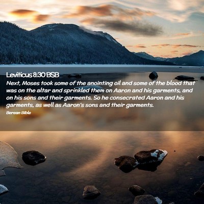 Picture 02 - Leviticus 8:30 BSB - Next, Moses took some of the anointing oil and - Bible Verse Picture