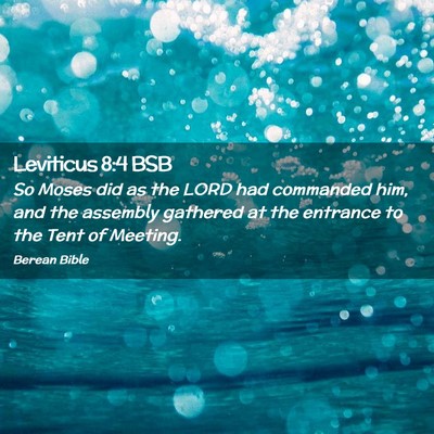 Picture 02 - Leviticus 8:4 BSB - So Moses did as the LORD had commanded him, and - Bible Verse Picture