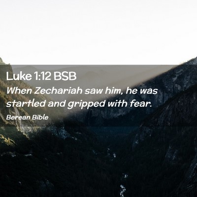 Picture 02 - Luke 1:12 BSB - When Zechariah saw him, he was startled and - Bible Verse Picture