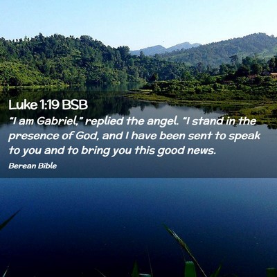 Picture 02 - Luke 1:19 BSB - “I am Gabriel,” replied the angel. “I stand - Bible Verse Picture