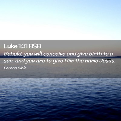 Picture 02 - Luke 1:31 BSB - Behold, you will conceive and give birth to a - Bible Verse Picture