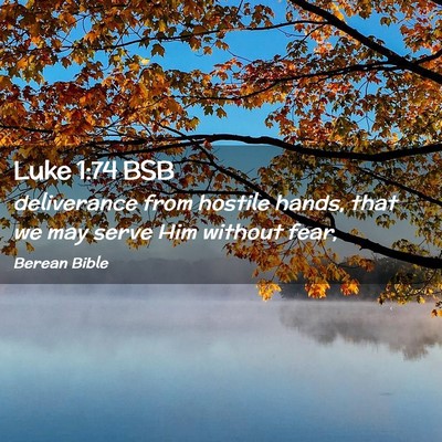 Picture 02 - Luke 1:74 BSB - deliverance from hostile hands, that we may serve - Bible Verse Picture