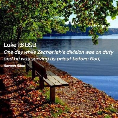 Picture 02 - Luke 1:8 BSB - One day while Zechariah’s division was on duty - Bible Verse Picture