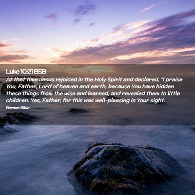 Picture 02 - Luke 10:21 BSB - At that time Jesus rejoiced in the Holy Spirit - Bible Verse Picture
