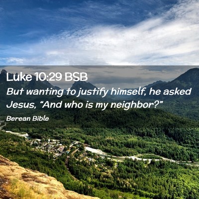 Picture 02 - Luke 10:29 BSB - But wanting to justify himself, he asked Jesus, - Bible Verse Picture