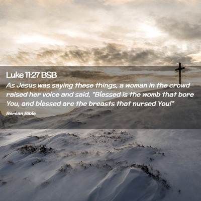 Picture 02 - Luke 11:27 BSB - As Jesus was saying these things, a woman in the - Bible Verse Picture