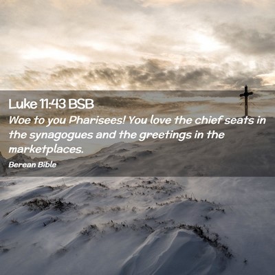 Picture 02 - Luke 11:43 BSB - Woe to you Pharisees! You love the chief seats in - Bible Verse Picture