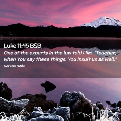 Picture 02 - Luke 11:45 BSB - One of the experts in the law told Him, - Bible Verse Picture