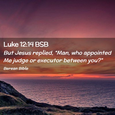 Picture 02 - Luke 12:14 BSB - But Jesus replied, “Man, who appointed Me judge - Bible Verse Picture