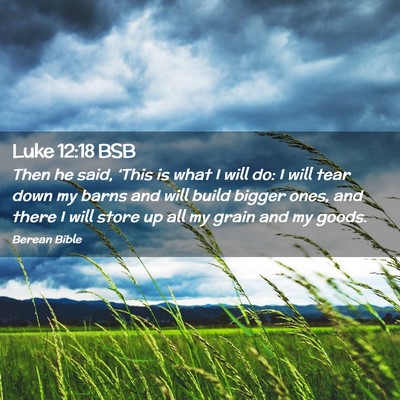 Picture 02 - Luke 12:18 BSB - Then he said, ‘This is what I will do: I will - Bible Verse Picture