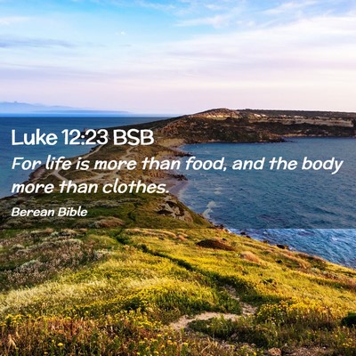 Picture 02 - Luke 12:23 BSB - For life is more than food, and the body more - Bible Verse Picture