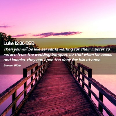 Picture 02 - Luke 12:36 BSB - Then you will be like servants waiting for their - Bible Verse Picture