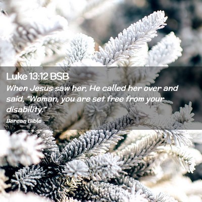 Picture 02 - Luke 13:12 BSB - When Jesus saw her, He called her over and said, - Bible Verse Picture