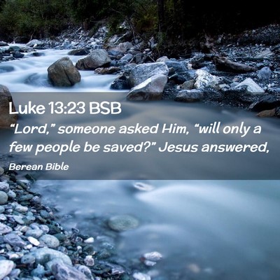 Picture 02 - Luke 13:23 BSB - “Lord,” someone asked Him, “will only a few - Bible Verse Picture