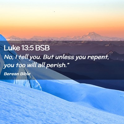 Picture 02 - Luke 13:5 BSB - No, I tell you. But unless you repent, you too - Bible Verse Picture