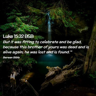 Picture 02 - Luke 15:32 BSB - But it was fitting to celebrate and be glad, - Bible Verse Picture