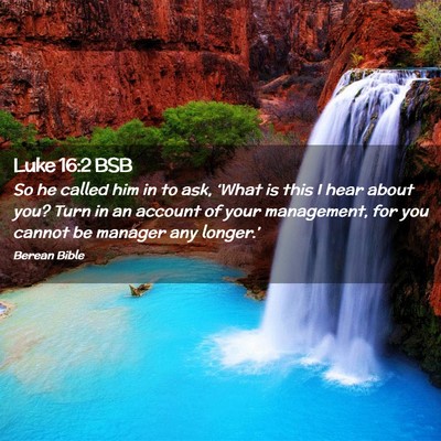 Picture 02 - Luke 16:2 BSB - So he called him in to ask, ‘What is this I - Bible Verse Picture