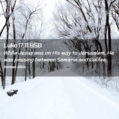 Picture 02 - Luke 17:11 BSB - While Jesus was on His way to Jerusalem, He was - Bible Verse Picture
