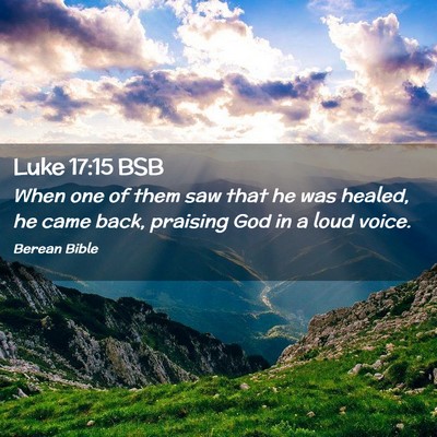 Picture 02 - Luke 17:15 BSB - When one of them saw that he was healed, he came - Bible Verse Picture