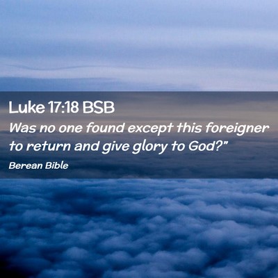 Picture 02 - Luke 17:18 BSB - Was no one found except this foreigner to return - Bible Verse Picture