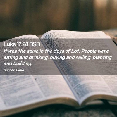 Picture 02 - Luke 17:28 BSB - It was the same in the days of Lot: People were - Bible Verse Picture