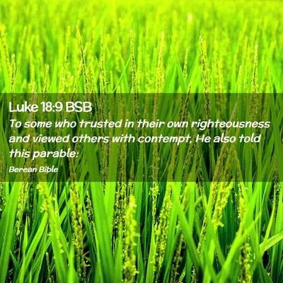Picture 02 - Luke 18:9 BSB - To some who trusted in their own righteousness - Bible Verse Picture