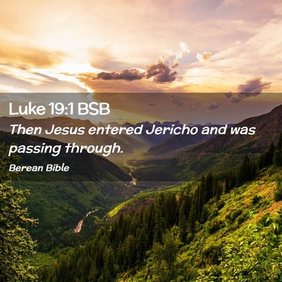 Picture 02 - Luke 19:1 BSB - Then Jesus entered Jericho and was passing - Bible Verse Picture